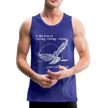 Load image into Gallery viewer, Rising, Rising, Rising Men's Lyric Tank - royal blue