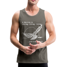 Load image into Gallery viewer, Rising, Rising, Rising Men's Lyric Tank - asphalt gray