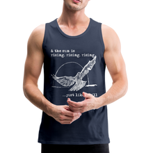 Load image into Gallery viewer, Rising, Rising, Rising Men's Lyric Tank - navy