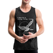 Load image into Gallery viewer, Rising, Rising, Rising Men's Lyric Tank - charcoal gray
