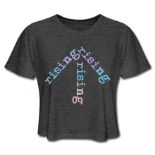 Load image into Gallery viewer, Rainbow Rising Arrow Cropped Tee - deep heather