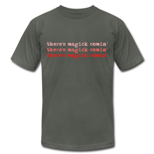 Load image into Gallery viewer, Magick Comin' Unisex Jersey T-Shirt - asphalt
