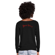 Load image into Gallery viewer, Magick Comin Women's Wideneck Sweatshirt (click to see all colors!) - black