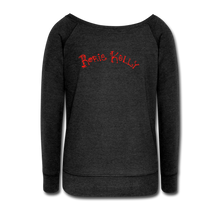 Load image into Gallery viewer, Magick Comin Women's Wideneck Sweatshirt (click to see all colors!) - heather black