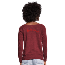 Load image into Gallery viewer, Magick Comin Women's Wideneck Sweatshirt (click to see all colors!) - cardinal triblend