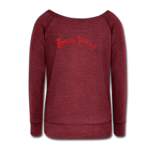 Load image into Gallery viewer, Magick Comin Women's Wideneck Sweatshirt (click to see all colors!) - cardinal triblend