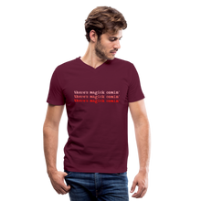 Load image into Gallery viewer, Magick Comin' Men's V-Neck T-Shirt - maroon