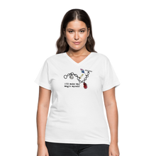 Load image into Gallery viewer, Full Moon Charm Bracelet Women's V-Neck T-Shirt (click to see all colors!) - white