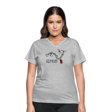 Load image into Gallery viewer, Full Moon Charm Bracelet Women's V-Neck T-Shirt (click to see all colors!) - gray