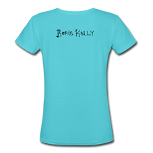 Load image into Gallery viewer, Full Moon Charm Bracelet Women's V-Neck T-Shirt (click to see all colors!) - aqua