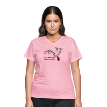 Load image into Gallery viewer, Full Moon Charm Bracelet Women's V-Neck T-Shirt (click to see all colors!) - pink