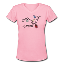 Load image into Gallery viewer, Full Moon Charm Bracelet Women's V-Neck T-Shirt (click to see all colors!) - pink