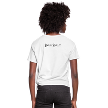 Load image into Gallery viewer, Full Moon Charm Bracelet Women's Knotted T-Shirt (click to see all colors!) - white