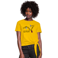 Load image into Gallery viewer, Full Moon Charm Bracelet Women's Knotted T-Shirt (click to see all colors!) - sun yellow