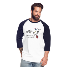 Load image into Gallery viewer, Full Moon Charm Bracelet Unisex Baseball Tee - white/navy