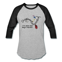 Load image into Gallery viewer, Full Moon Charm Bracelet Unisex Baseball Tee - heather gray/black
