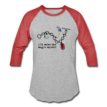 Load image into Gallery viewer, Full Moon Charm Bracelet Unisex Baseball Tee - heather gray/red
