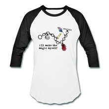 Load image into Gallery viewer, Full Moon Charm Bracelet Unisex Baseball Tee - white/black