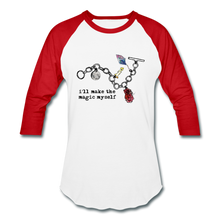 Load image into Gallery viewer, Full Moon Charm Bracelet Unisex Baseball Tee - white/red