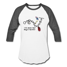 Load image into Gallery viewer, Full Moon Charm Bracelet Unisex Baseball Tee - white/charcoal
