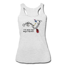 Load image into Gallery viewer, Full Moon Charm Bracelet Women’s Tri-Blend Racerback Tank - heather white
