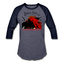 Load image into Gallery viewer, Resistance As Fuel Baseball T-Shirt - heather blue/navy