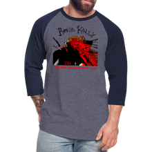 Load image into Gallery viewer, Resistance As Fuel Baseball T-Shirt - heather blue/navy