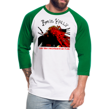 Load image into Gallery viewer, Resistance As Fuel Baseball T-Shirt - white/kelly green