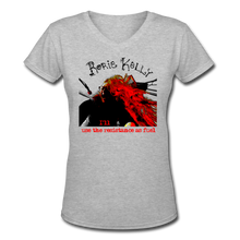 Load image into Gallery viewer, Resistance As Fuel Women's V-Neck T-Shirt - gray