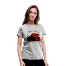 Load image into Gallery viewer, Resistance As Fuel Women's V-Neck T-Shirt - gray