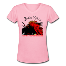 Load image into Gallery viewer, Resistance As Fuel Women's V-Neck T-Shirt - pink