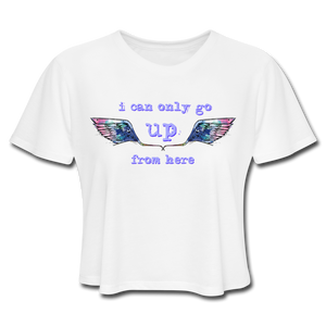 Up From Here Wings Cropped T-Shirt - white