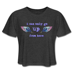 Up From Here Wings Cropped T-Shirt - deep heather