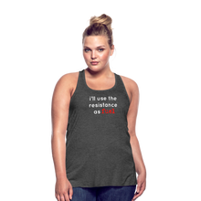 Load image into Gallery viewer, Resistance as Fuel Text Flowy Tank Top - deep heather