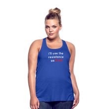 Load image into Gallery viewer, Resistance as Fuel Text Flowy Tank Top - royal blue