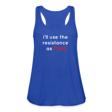 Load image into Gallery viewer, Resistance as Fuel Text Flowy Tank Top - royal blue