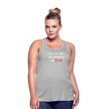 Load image into Gallery viewer, Resistance as Fuel Text Flowy Tank Top - heather gray