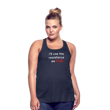 Load image into Gallery viewer, Resistance as Fuel Text Flowy Tank Top - navy