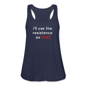 Resistance as Fuel Text Flowy Tank Top - navy