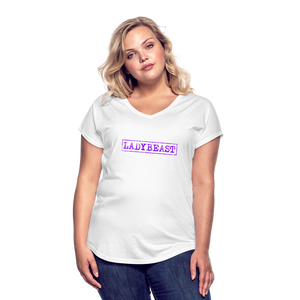 LADYBEAST t-shirt - Women's Tri-Blend V Neck Tee - white