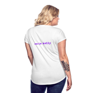 LADYBEAST t-shirt - Women's Tri-Blend V Neck Tee - white