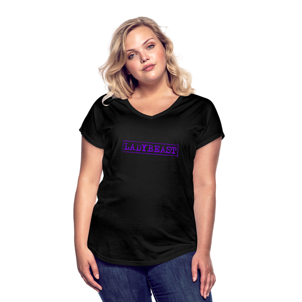 LADYBEAST t-shirt - Women's Tri-Blend V Neck Tee - black