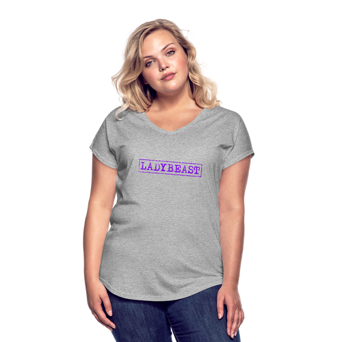 LADYBEAST t-shirt - Women's Tri-Blend V Neck Tee - heather gray