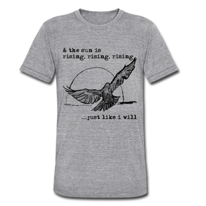 Rising, Rising, Rising Bird Lyric Tee (Click to see all colors!) - heather gray