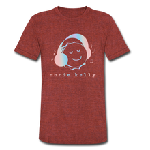 Load image into Gallery viewer, Pastel Rainbow Bottlecap Tee - heather cranberry