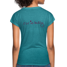 Load image into Gallery viewer, Miss Me With Your Misogyny V-Neck Women&#39;s Tee - Burgundy Lettering - heather turquoise