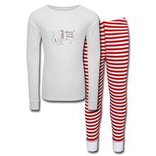 Load image into Gallery viewer, Kids’ Pajama Set - white/red stripe