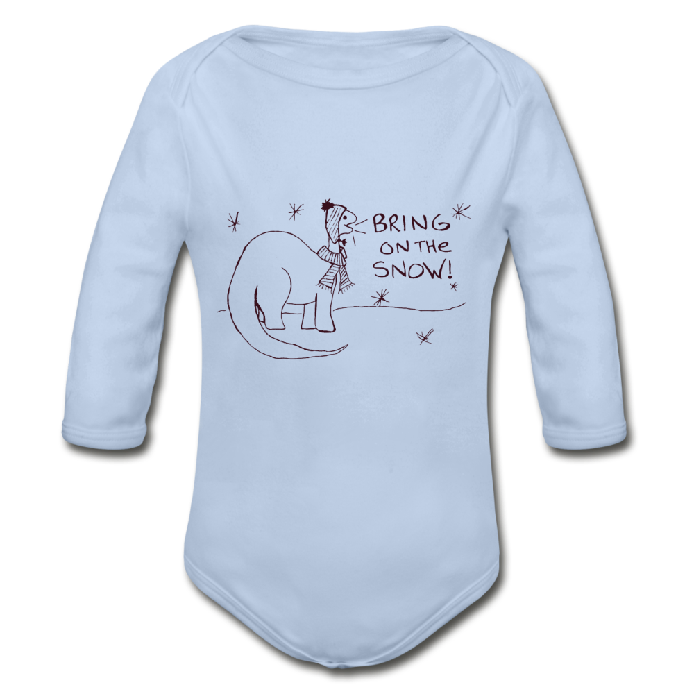 Organic Long Sleeve Baby Bodysuit - sky
