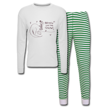 Load image into Gallery viewer, Unisex Pajama Set - white/green stripe