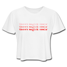 Load image into Gallery viewer, Magick Comin Crop T-Shirt - white